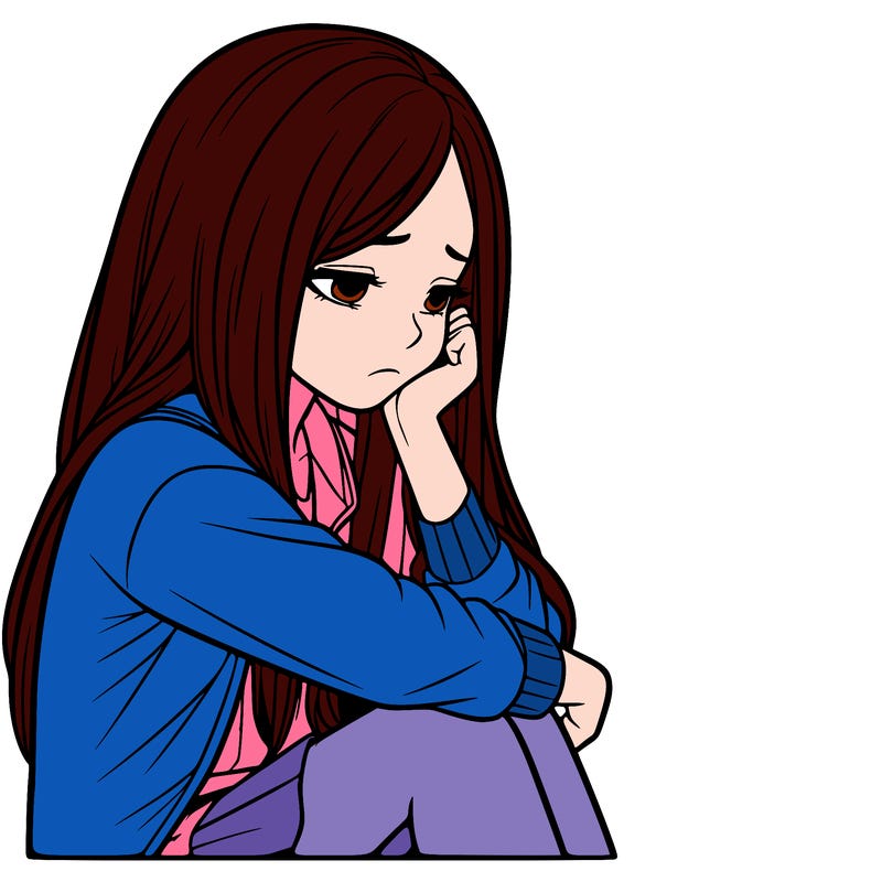 a realistic girl with depression