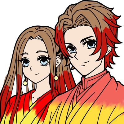 anime man with a beautiful woman
