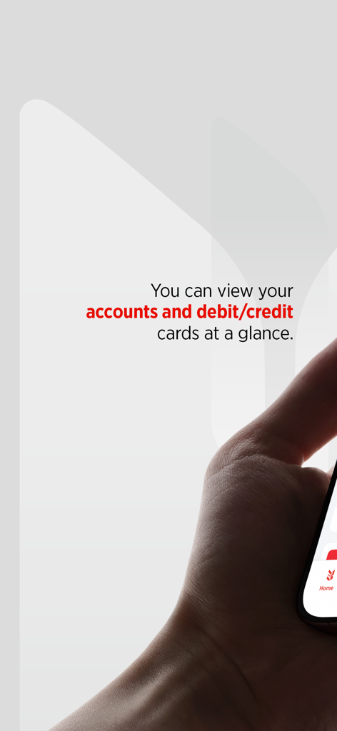 Ziraat Katılım - アカウントとカードを一目で確認できるZiraat Katilimバンキングアプリの機能を表示しているスマートフォンを持っている手。