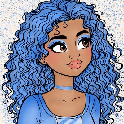realistic girl with curly hair