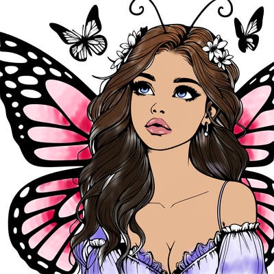butterfly fairy realistic girl