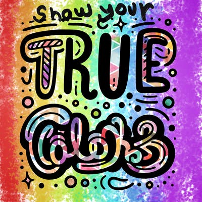 "true colors" written