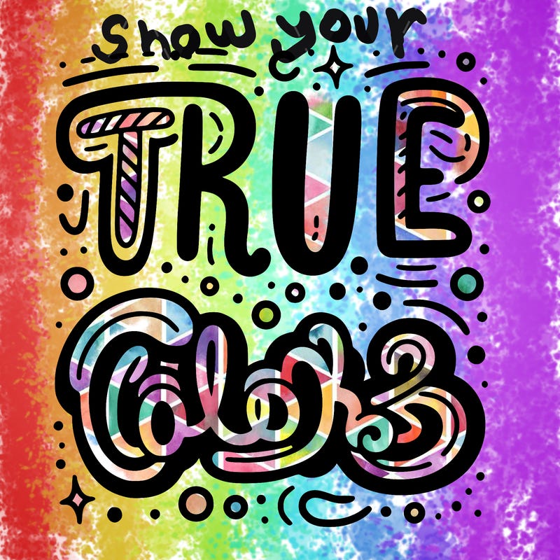 "true colors" written