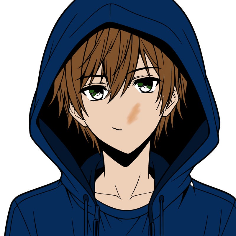 anime guy in hoodie