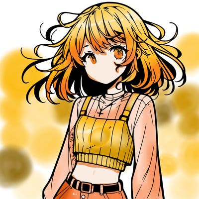 anime girl with crop top