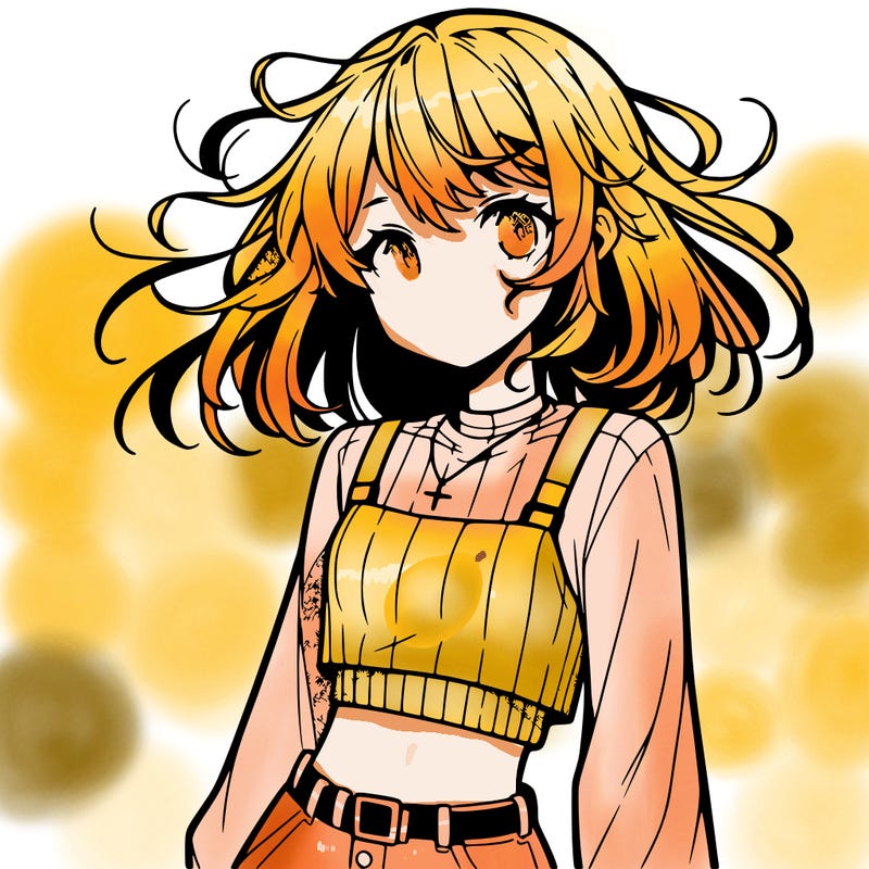 anime girl with crop top