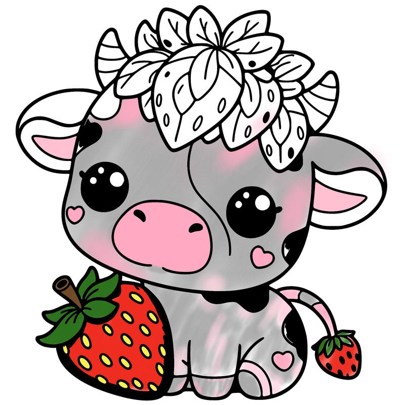 cute strawberry cow