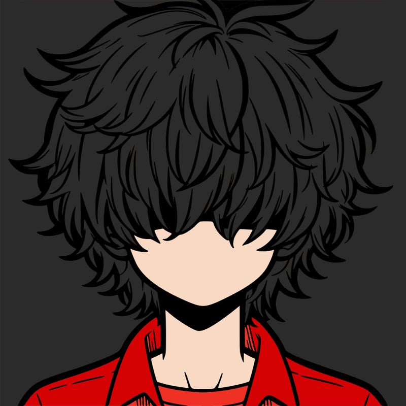 manga boy fluffy hair covering his eyes