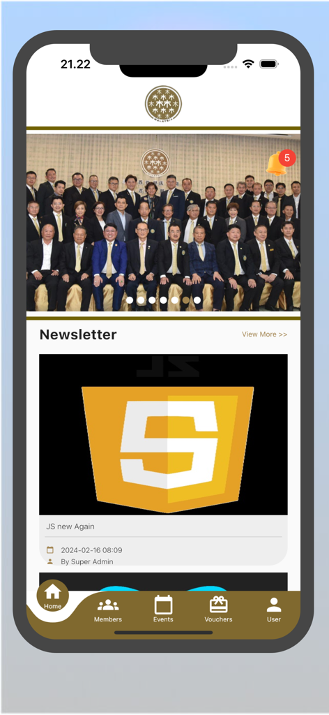 GBA Alliance - GBA Alliance app home screen showing business newsletter and professional group networking photo