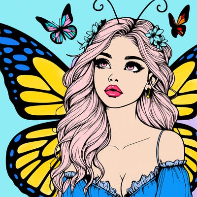 butterfly fairy realistic girl