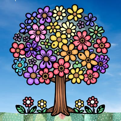 a tree made of flowers