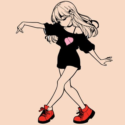 realistic girl danceing