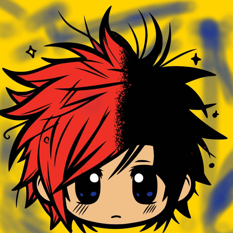 messy hair sharp eyes