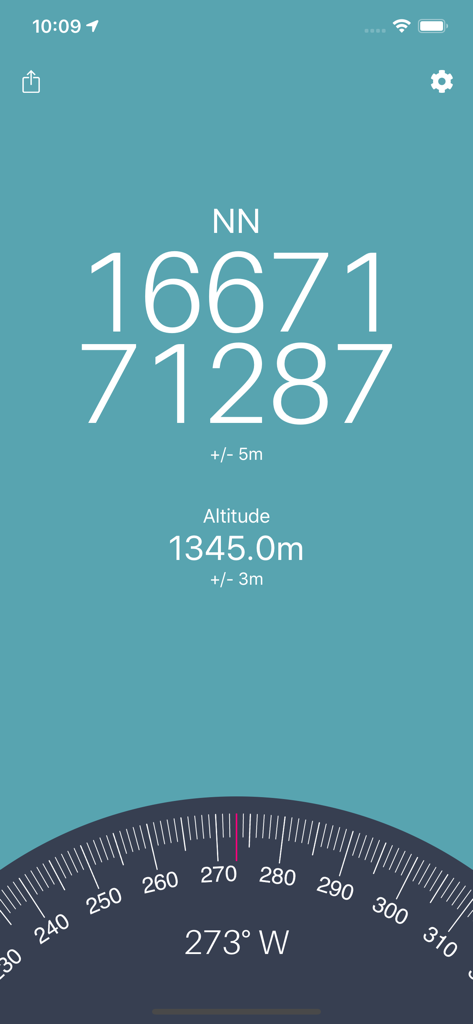 GPS Locate - GPS Locate app interface showing grid coordinates altitude and compass heading