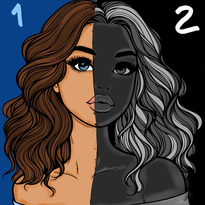 realistic girl with wavy hair and lips