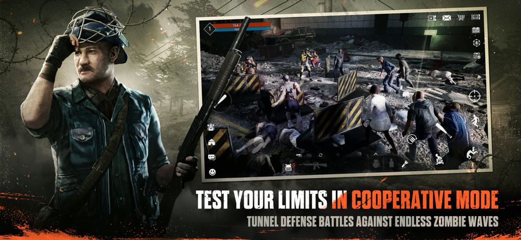DARKEST DAYS - Personajes en Darkest Days luchando contra oleadas de zombis en modo cooperativo de defensa de túneles