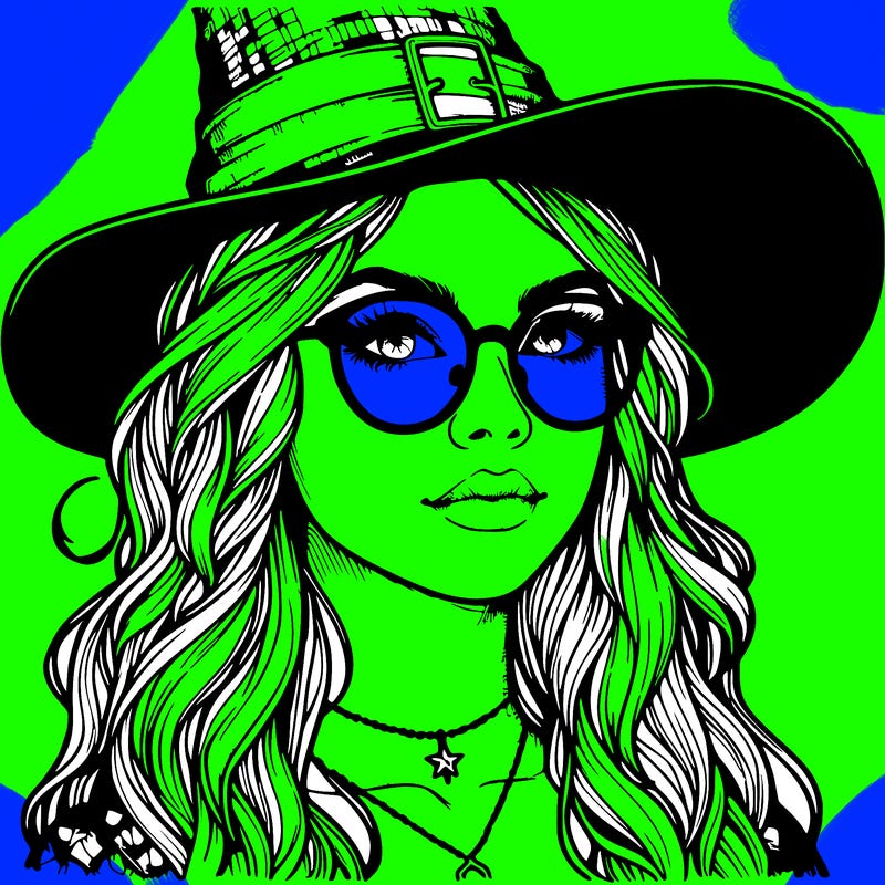 a witch with glasses realistic