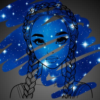 realistic girl with braids