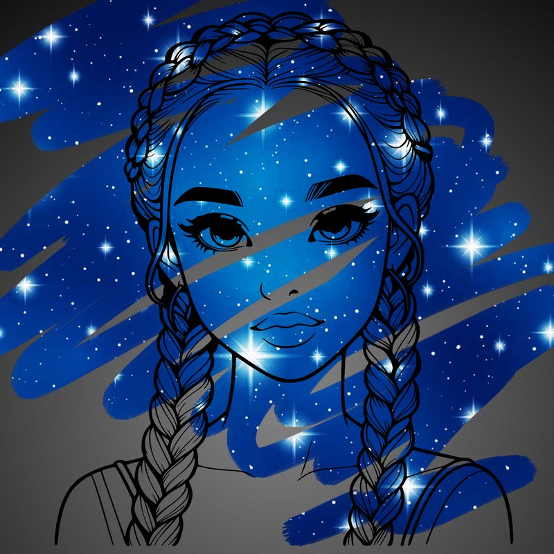 realistic girl with braids