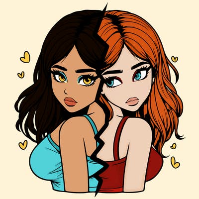 realistic girl split