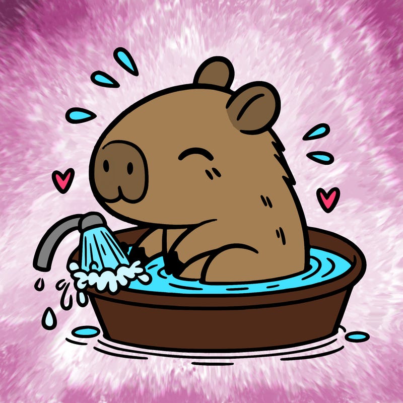 capybara taking a bath