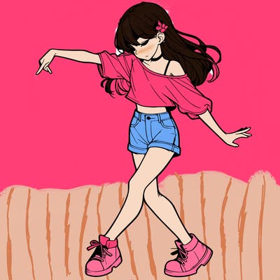realistic girl danceing