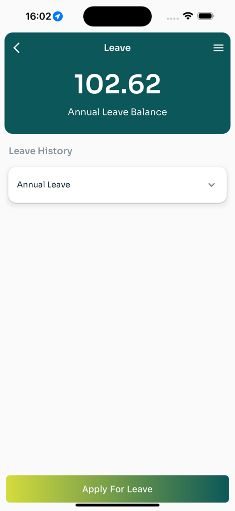 PeopleWare MOBI - PeopleWare MOBI annual leave balance and history interface