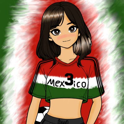 realistic girl wearing soccer jersey