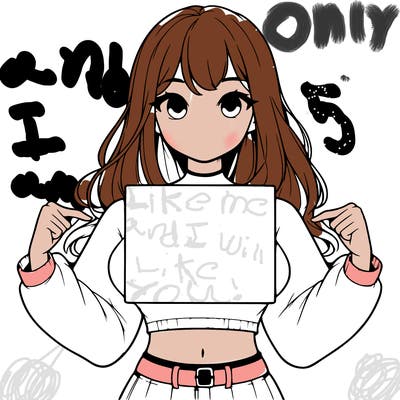 girl holding a blank sign in a long sleeve crop top