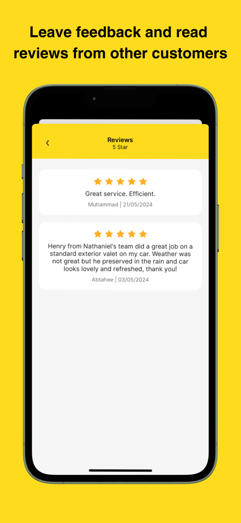 Clean Me - Mobile Car Wash - Página de reseñas de clientes y calificaciones de cinco estrellas para los servicios de lavado de coches a domicilio de Clean Me