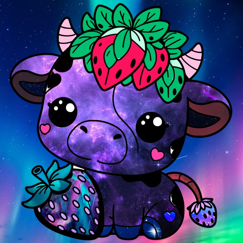 cute strawberry cow