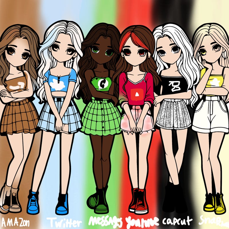 a group of girls realistic