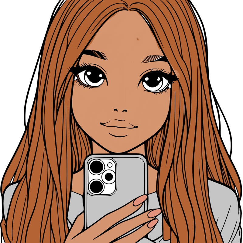 realistic girl with a phone