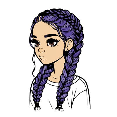 realistic girl with braids