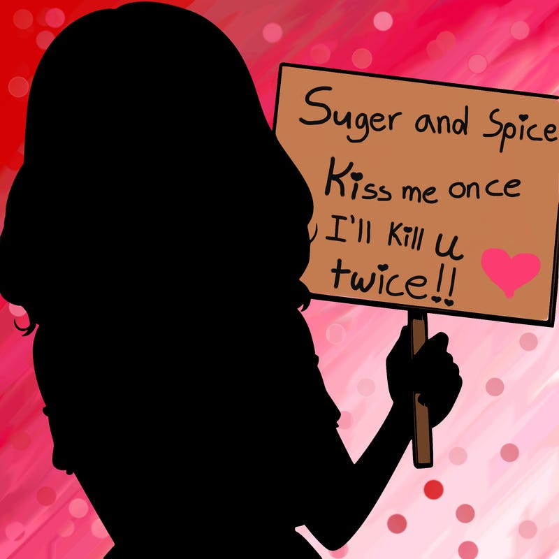 realistic pretty girl holding blank sign