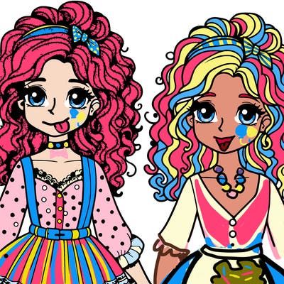 a beautiful girl with a nice outfit and curly hair