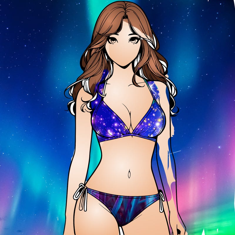 realistic girl with a revealing swimsuit