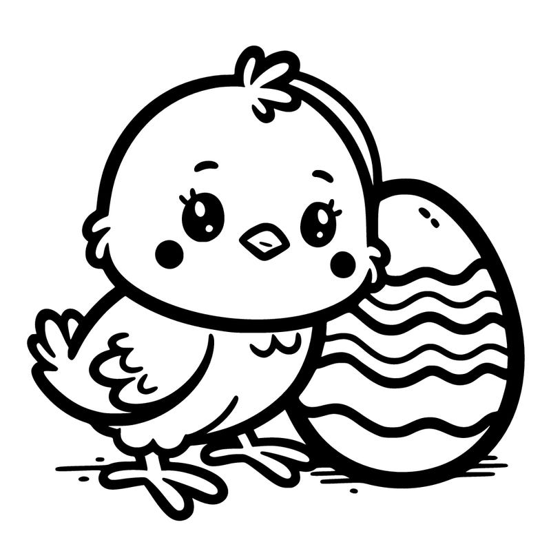 an easter chick with an easter egg