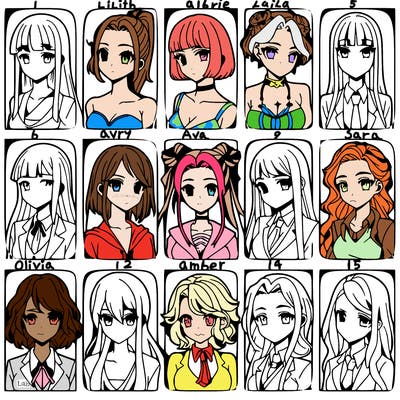 girls that look diffrent anime
