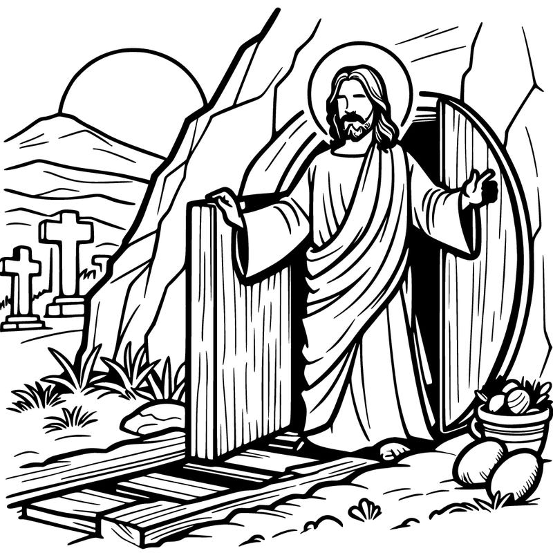 jesus coming out of the tomb