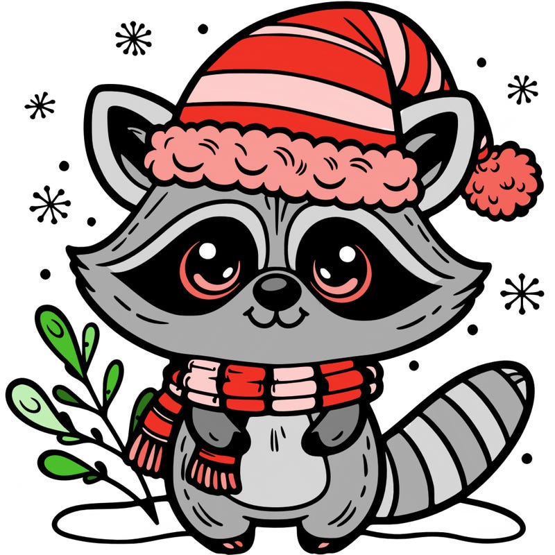 christmas raccoon