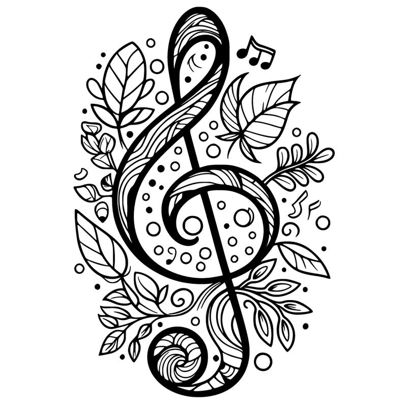 treble clef with nature