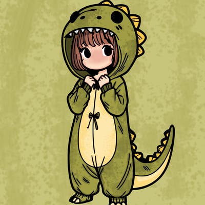 dino onesies on girl