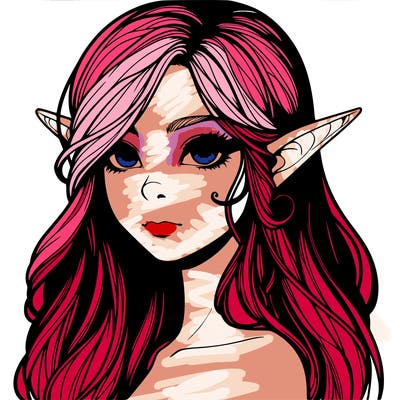 elf girl realistic dark fantasy