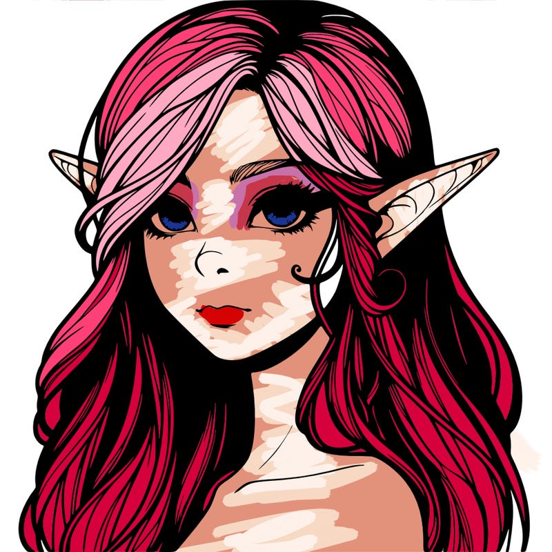 elf girl realistic dark fantasy