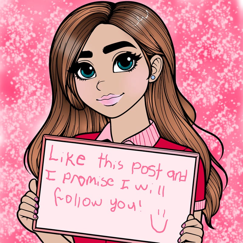 a realistic girl with a sign
