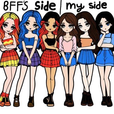 a group of girls realistic