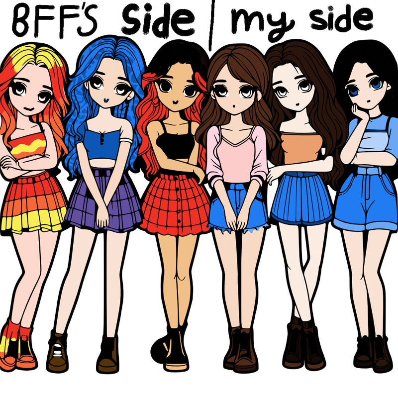 a group of girls realistic