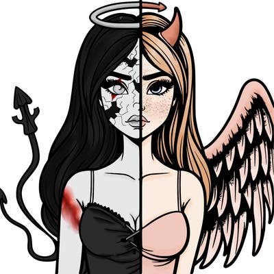devil vs angel realistic girl