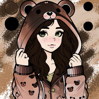 realistic girl in a animal pjs hoodie